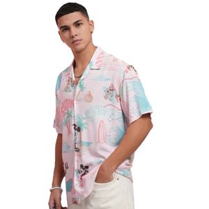 Venta al por mayor personalizada camisa de vacaciones de verano para hombres 2025 estampado Hawaiano manga corta Vintage satén tejido de talla grande opción - Product Image 1