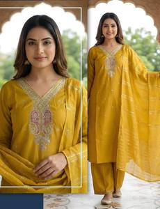 Trendy Vetican Fabric Kurti with palazzo for Ethnic Women Stylish embroidered <b>kurtis</b> for Everyday office attire - Product Image 4