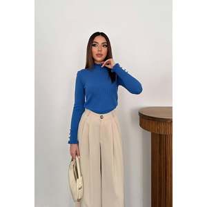 Blue <b>Turtleneck</b> and Knitted <b>Sweater</b> - Blue - Product Image 2