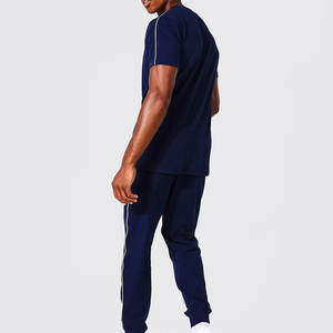 Conjunto de camiseta y pantalones de algodón de estilo sencillo único para hombre, Conjunto de camiseta y pantalones informales con cordón para hombre - Product Image 2