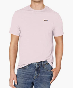 Camiseta de algodón de manga corta para hombre, Camiseta de algodón con bolsillo y cuello redondo, venta al por mayor - Product Image 4