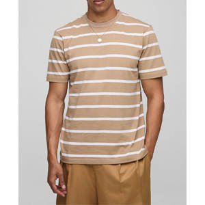 เสื้อยืดผู้ชายผ้าฝ้าย100% ลำลองแขนสั้นลายทางสำหรับฤดูร้อน - Product Image 4