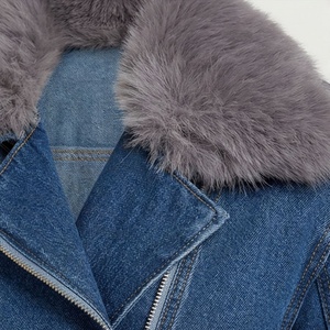 Veste en jean personnalisable pour femmes, couleur personnalisée, élégante, manches longues, grandes poches, blazer varsity, vêtement d'extérieur, streetwear décontracté - Product Image 4