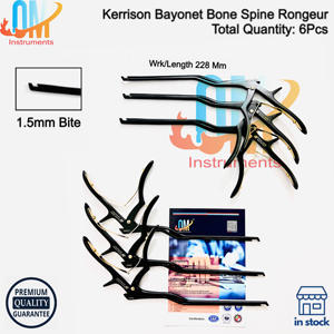 Juego de 6 Piezas de Instrumentos Ortopédicos Alemanes Manuales de Acero Inoxidable para Cirugía de Columna Vertebral, Tipo Bayoneta Kerrison, de 1.5mm a 6mm - Product Image 2