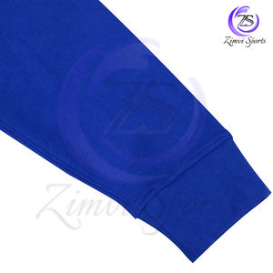 Sweat à capuche en coton polyester respirant de couleur bleue avec logo brodé en chenille à la mode de qualité supérieure sur mesure - Product Image 5
