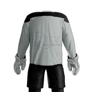 Último diseño de alta calidad recién llegado para hombres adultos conjuntos de uniformes de hockey sobre hielo 100% poliéster ecológico transpirable - Product Image 6