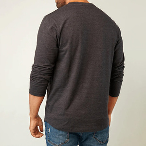 T-shirt en coton à manches longues pour homme de qualité supérieure, col en V, t-shirt à col en V, logo personnalisé, t-shirt à manches longues à col en V pour homme - Product Image 6