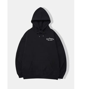 Pull à capuche vierge OEM survêtement unisexe polaire Logo personnalisé sweats à capuche noirs en vrac poids lourd uni unisexe vente en gros - Product Image 5