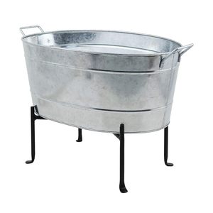 Prix le moins cher Baignoire à boissons galvanisée pour les fêtes Seau à glace en acier inoxydable pour les fêtes Seau à boissons - Product Image 3