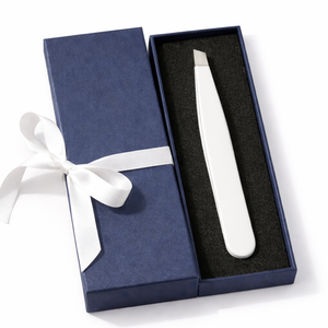 Pinzas para Cejas de Acero Inoxidable de Primera Calidad, Blancas, con Punta Inclinada, Ecológicas, Herramienta de Belleza para Depilación de Precisión - Product Image 5