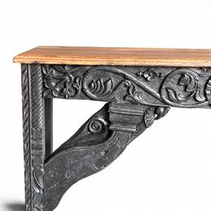 Handmade Vintage Console <b>Table</b> Luxury Traditional Carved Solid Wood <b>Mirrored</b> for Entry Villa Living Room Hotel Bedroom School - Product Image 5