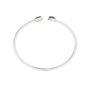 Premium 925 Sterling <b>Silver</b> Trendy Adjustable <b>Bracelet</b> <b>Bangles</b> Emerald Gemstone Rough Shape Twister <b>Bracelet</b> Gift Women - Product Image 2