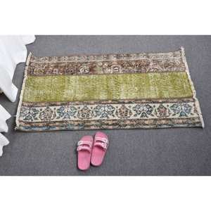 Vintage 2,1X3,8 pieds vert marron laine jonc de mer tapis classique turc grande surface Rectangle couloir Patchwork Latex pour la décoration de la chambre - Product Image 5