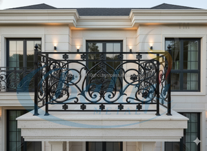 Barandilla Decorativa de Hierro Fundido de Primera Calidad, Diseño Moderno, Duradera, Color Gris Natural Pulido, Valla Metálica para Balcones, Villas de Lujo - Product Image 3