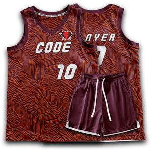 ชุดบาสเก็ตบอลผ้าโพลีเอสเตอร์ระบายอากาศตาข่ายโพลีเอสเตอร์แบบ100% ชุดเสื้อเจอร์ซี่คอวีใส่กลับด้านได้ชุดกางเกงขาสั้นแห้งเร็ว - Product Image 1