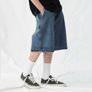 New Trendy Fashionable Custom <b>Jeans</b> Blue Summer <b>Men</b> Denim Shorts Baggy Unisex Shorts Plus Size <b>Men's</b> <b>Jeans</b> With Pockets - Product Image 2