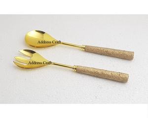 ออกแบบใหม่สแตนเลสสตีลชุบทองสลัดเครื่องมือสไตล์วินเทจสลัดเซิร์ฟเวอร์สลัดเครื่องผสมเครื่องครัวกระจกตกแต่งช้อนส้อม - Product Image 1