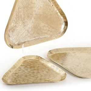 Metal Rectangle Tray with Handles Gold Plated Aluminium Coffee Serving Tray for Hotels and Restaurant Decoration - Product Image 4