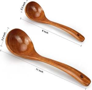 Cucharas de Madera Ecológicas Más Vendidas con Mango Largo y Acabado Espejo para Regalos a Precio de Descuento - Product Image 4