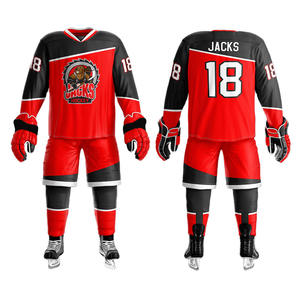 Uniforme de hockey sur glace professionnel personnalisé avec impression numérique, 100% polyester, antibactérien, écologique, strass, quatre directions - Product Image 2