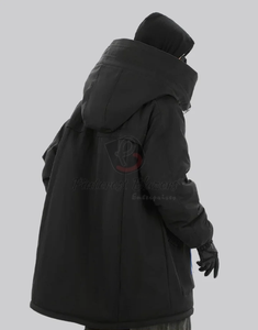 Veste pour hommes en laine de haute qualité Tech Wear Logo personnalisé imprimé imperméable à l'eau Street Running Style poche à capuche col en gros - Product Image 6