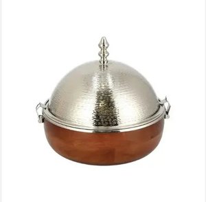 Wooden Outer Pot Insulated Metal <b>Casserole</b> in Arabic Style Hot Pot for Hotel Events Serving Use Food Warmer <b>Casserole</b> - Product Image 1