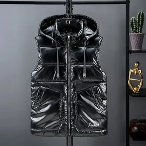 Calidad Moda Invierno Desgaste Abajo Puffer Chaqueta con capucha Chaleco Media chaqueta sin mangas para hombres Chaquetas sin mangas Puffer - Product Image 4