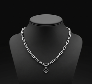 Collar de cadena de eslabones minimalista unisex para uso diario, colgante de plata 925, chapado en rodio y oro, regalo de moda para mujer - Product Image 3