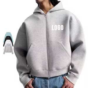 Thick Pullover Blank <b>Zip</b> <b>up</b> Hoodies Sweatshirts <b>Cropped</b> Heavyweight Boxy <b>Zip</b> <b>Hoodie</b> High Quality Custom logo Hoodies Factory - Product Image 6