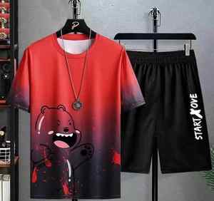 Ensemble de shorts et de pantalons de sport et de fitness respirants pour hommes, ensemble de t-shirts en coton 100% - Product Image 3