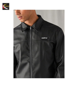 Veste en cuir noir pour hommes Prix de gros bon marché Production en vrac Approvisionnement d'usine - Product Image 6