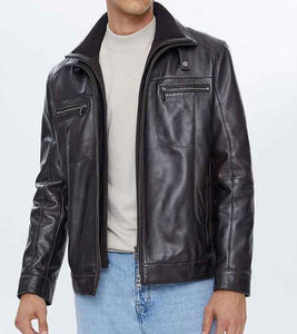 Nouvelle collection décontractée pour l'hiver 2025 – Blouson moto homme en cuir d'agneau véritable, imperméable, avec col en fourrure, couleur personnalisable, haute qualité - Product Image 6