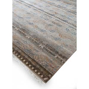 พรมขนสัตว์ถักมือสีเบจและสีน้ำตาล วิสคาญ่า รุ่น Enm-8012 ลายเหรียญตรา พรมอัฟกันสำหรับใช้ในบ้าน ขนาด 9x12 ฟุต สำหรับตกแต่งห้องนั่งเล่น - Product Image 2