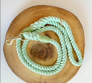Mint Green Rope Lead Customized Colored Cotton Rope Handmade Dog <b>Leash</b> <b>Pet</b> <b>Leash</b> Set - Product Image 2