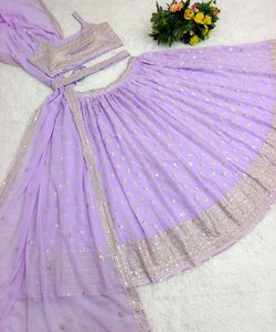 Lourd brodé Lahenga Choli couleur marron Lehenga + rose Dupatta perle travail mariée Lahenga Lehenga Choli prix de gros ethnique - Product Image 2