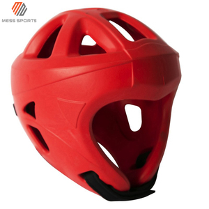 หมวกป้องกันศีรษะหนัง PU PVC สีแดง หมวกนิรภัยแบบเรียบง่าย สีพื้น สำหรับกีฬาและการฝึกซ้อม - Product Image 4