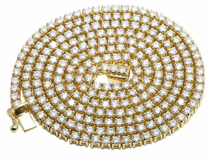 Chaîne de tennis pour homme plaquée or avec moissanite, style hip-hop, en argent 925, cadeau de mariage - Product Image 1