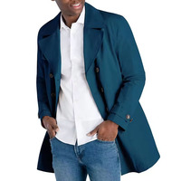 Manteau simple respirant en toile et cuir à col en V pour homme, design tendance automne/hiver, couleur personnalisée, qualité OEM ODM supérieure