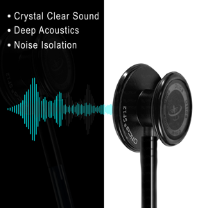 Stéthoscope OTICA Full Black à double face, diaphragme en aluminium et cadre thermolaqué, son clair, pour étudiants en médecine - Product Image 4