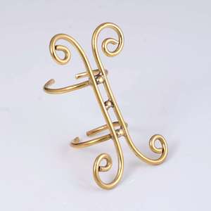 Top tendance plaqué rond de serviette or accessoires porte-serviettes fleur métal acier inoxydable élégant mariage - Product Image 6