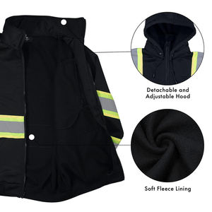 Chaqueta cortavientos reflectante de seguridad de alta visibilidad impermeable de alta calidad con logotipo personalizado hecho en fábrica con bolsillos para ropa de trabajo en invierno - Product Image 3