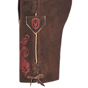 Tendance bavarois Lederhosen couleur claire en cuir ciré Oktoberfest Shorts pour hommes Style Vintage tenue traditionnelle allemande 2025 - Product Image 5