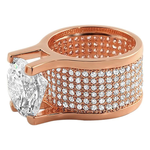 Anillo de bodas de oro de 14 quilates para hombre de moda fina Anillo de compromiso de diamante de moissanita VVS de corte redondo - Product Image 3