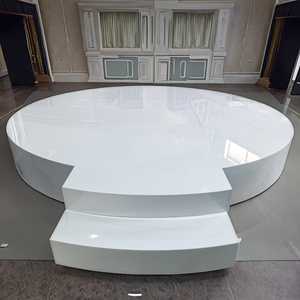 เวทีงานแต่งงานทรงกลมสีขาวอะคริลิคสมัยใหม่สำหรับตกแต่งงานแต่งงาน - Product Image 4