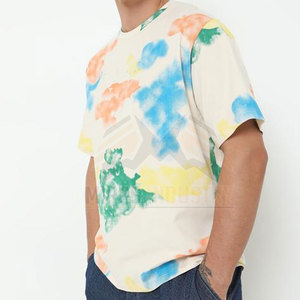 Fibra de bambú de algodón de calidad superior 230 gramos ropa de calle de verano para hombres camisetas de técnica de hojaldre impresas tela de Jersey con logotipo personalizado - Product Image 2