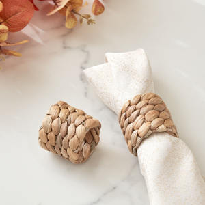 Servilletero moderno de lujo a precio barato, venta al por mayor, anillos tejidos a mano de jacinto de agua para servilletas - Product Image 5