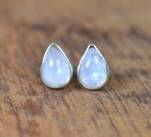 Moonstone Gemstone Jewelry For Women <b>Silver</b> Boho Style <b>Stud</b> Earrings Jewelry 925 Sterling <b>Silver</b> Trending Handmade Earrings Gift - Product Image 2