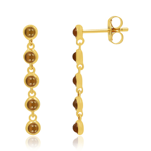 Custom <b>fashion</b> new design gemstone <b>earring</b> gold plated 925 sterling silver zircon white gemstone <b>drop</b> <b>earrings</b> - Product Image 2