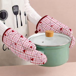 Meilleurs gants de four en coton résistants à la chaleur, gants de micro-ondes en coton avec couleurs personnalisées et design imprimé - Product Image 1