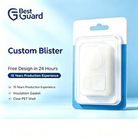 Emballage en blister transparent en PET personnalisé, type clamshell, pour accessoires électroniques, matériel, présentoir de vente au détail